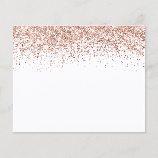 Budget Rose Gold Glitzer Hochzeit speichern Datum (Rückseite)
