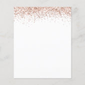 Budget Rose Gold Glitzer Hochzeit Weiße Einladung (Rückseite)