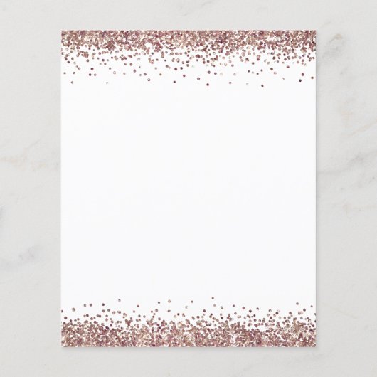 Budget Rose Gold Glitzer Hochzeitsempfang Encl (Rückseite)