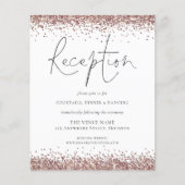 Budget Rose Gold Glitzer Hochzeitsempfang Encl (Vorderseite)
