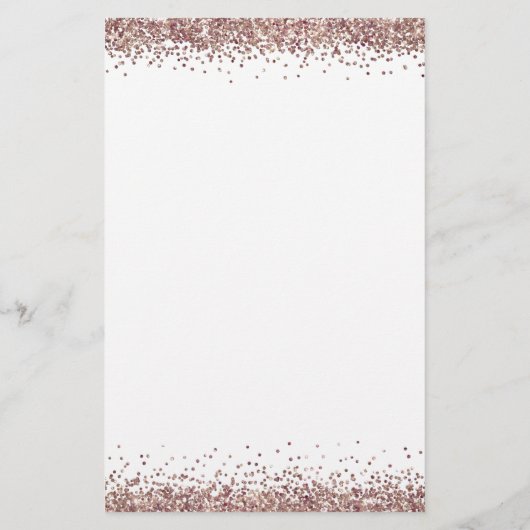 Budget Rose Gold Glitzer Hochzeitsmenü (Rückseite)