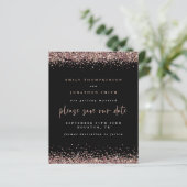 Budget Rose Gold Glitzer Hochzeitstag Schwarz Rett (Stehend Vorderseite)