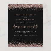 Budget Rose Gold Glitzer Hochzeitstag Schwarz Rett (Vorderseite)
