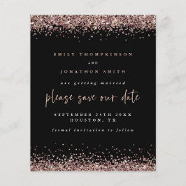 Budget Rose Gold Glitzer Hochzeitstag Schwarz Rett