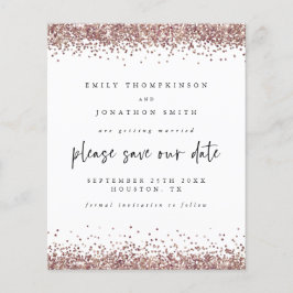 Budget Rose Gold Glitzer Hochzeitstag Weiß Rett Da