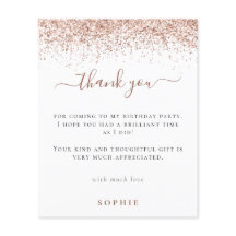 Budget Rose Gold Glitzer jedes Alter Geburtstag Da