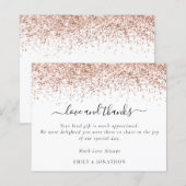 Budget Rose Gold Glitzer Liebe und Dank Hochzeit (Vorne/Hinten)