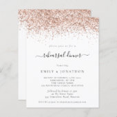 Budget Rose Gold Glitzer Probe Einladung (Vorne/Hinten)