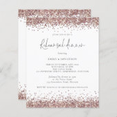 Budget Rose Gold Glitzer Probe Einladung (Vorne/Hinten)