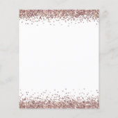Budget Rose Gold Glitzer Probe Einladung (Rückseite)