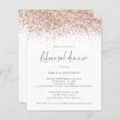 Budget Rose Gold Glitzer Probe Einladung (Vorne/Hinten)