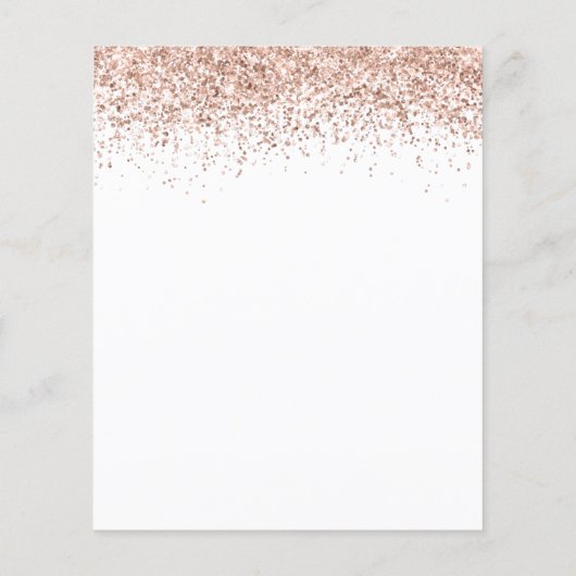 Budget Rose Gold Glitzer Probe Einladung (Rückseite)