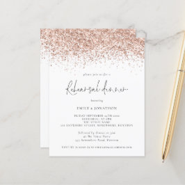 Budget Rose Gold Glitzer Probe Einladung