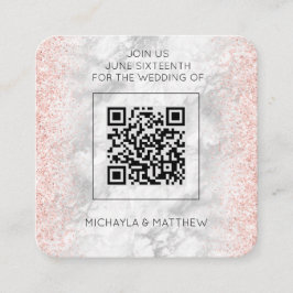 Budget Rose Gold Glitzer QR Code Einladung