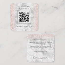 Budget Rose Gold Glitzer QR Code Einladung
