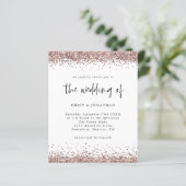 Budget Rose Gold Glitzer QR Code Einladung (Stehend Vorderseite)