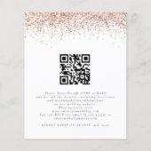Budget Rose Gold Glitzer QR Code Einladung (Rückseite)