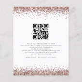 Budget Rose Gold Glitzer QR Code Einladung (Rückseite)