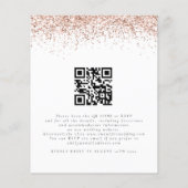 Budget Rose Gold Glitzer QR-Code Hochzeit Einladun (Rückseite)
