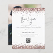 Budget Rose Gold Glitzer QR Code Hochzeit Vielen D (Vorne/Hinten)