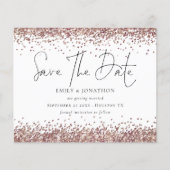 Budget Rose Gold Glitzer QR Code Hochzeitdatum Ret (Vorderseite)
