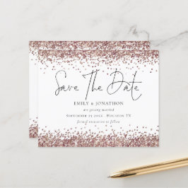 Budget Rose Gold Glitzer QR Code Hochzeitdatum Ret