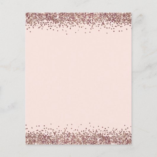 BUDGET Rose Gold Glitzer Rosa Abend Einladung (Rückseite)