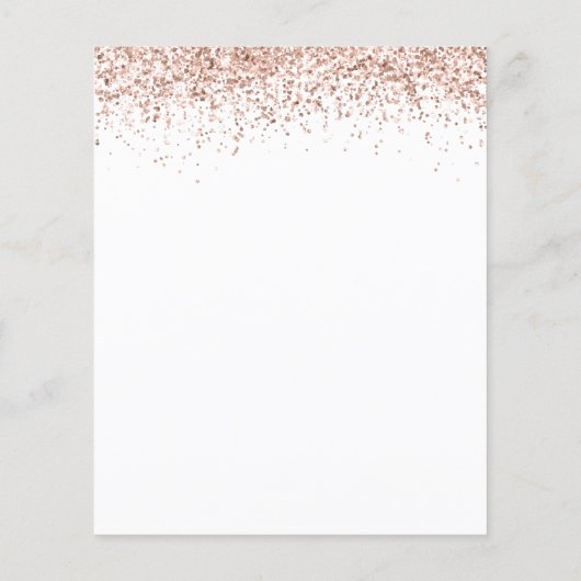 Budget Rose Gold Glitzer Script Einladung (Rückseite)