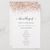 Budget Rose Gold Glitzer Script Hochzeitsprogramm (Vorne/Hinten)