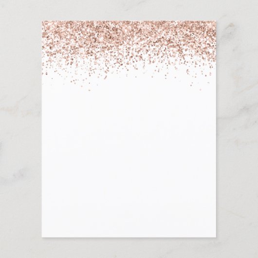 Budget Rose Gold Glitzer Script Verlobung einladen (Rückseite)