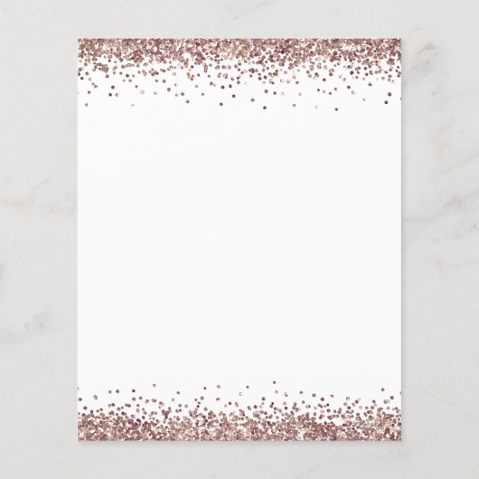 Budget Rose Gold Glitzer Script Wedding RSVP (Rückseite)