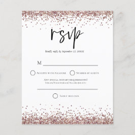 Budget Rose Gold Glitzer Script Wedding RSVP