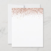 Budget Rose Gold Glitzer Skript Hochzeit RSVP (Rückseite)