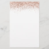 Budget Rose Gold Glitzer Skript Hochzeitmenü (Rückseite)