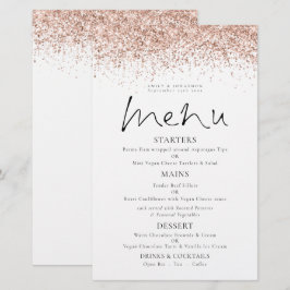 Budget Rose Gold Glitzer Skript Hochzeitmenü