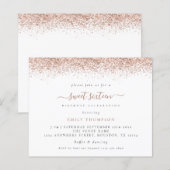 Budget Rose Gold Glitzer Sweet 16 Party Einladunge (Vorne/Hinten)