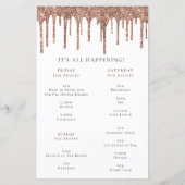 Budget Rose Gold Glitzer Tropfen Hen Weekend Einla (Rückseite)