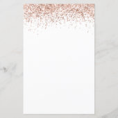 Budget Rose Gold Glitzer Weißer Hen Night Einladun (Rückseite)