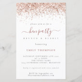 Budget Rose Gold Glitzer White Hen Party Einladung (Vorderseite)