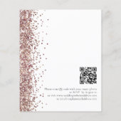 Budget Rose Gold Glitzer White QR Hochzeit Einladu (Rückseite)