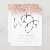 Budget Rose Gold Glitzer wir machen QR Hochzeit Ei (Vorne/Hinten)