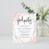 Budget Rose Gold Imitate Glitzer Geometrischer Abs (Stehend Vorderseite)