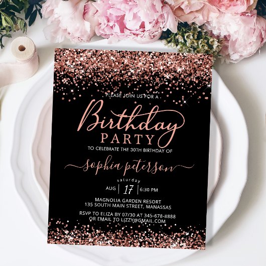 Budget Rose Gold jedes Alters Black Birthday Einla