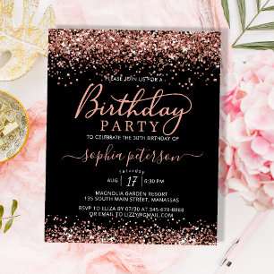 Budget Rose Gold jedes Alters Black Birthday Einla