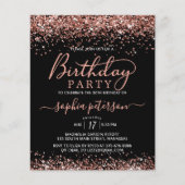 Budget Rose Gold jedes Alters Black Birthday Einla (Vorderseite)