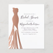 Budget Rose Gold Kleid Bridal Dusche Einladung (Vorderseite)