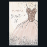 Budget Rose Gold Kleid Sweet 16 Einladung<br><div class="desc">Budget Blush Gold Rose Gold Silber Sparkle Dress Sweet 16 Geburtstag Einladung</div>
