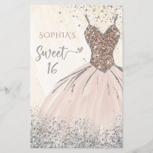 Budget Rose Gold Kleid Sweet 16 Einladung