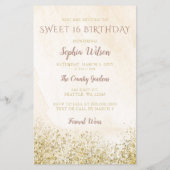 Budget Rose Gold Kleid Sweet 16 Einladung (Rückseite)