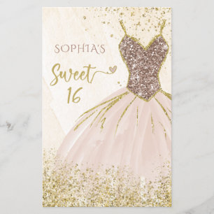 Budget Rose Gold Kleid Sweet 16 Einladung